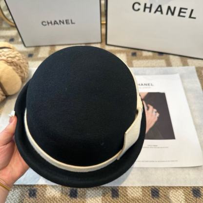 CHANE1 ボウ ダブルC ウールハット【50％割引+送料無料】
