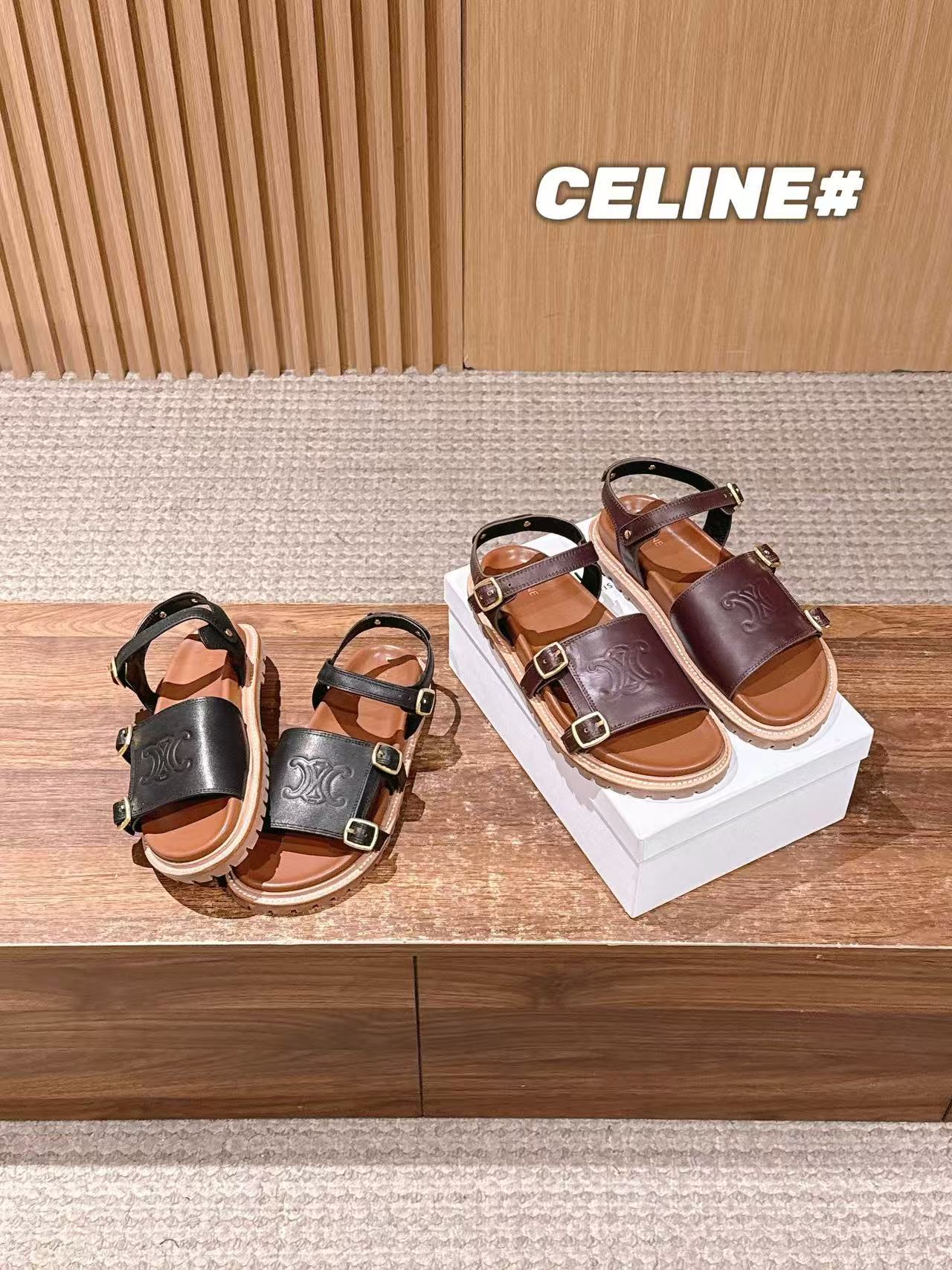 CEL1NE 高品質牛革サンダル【50％割引+送料無料】