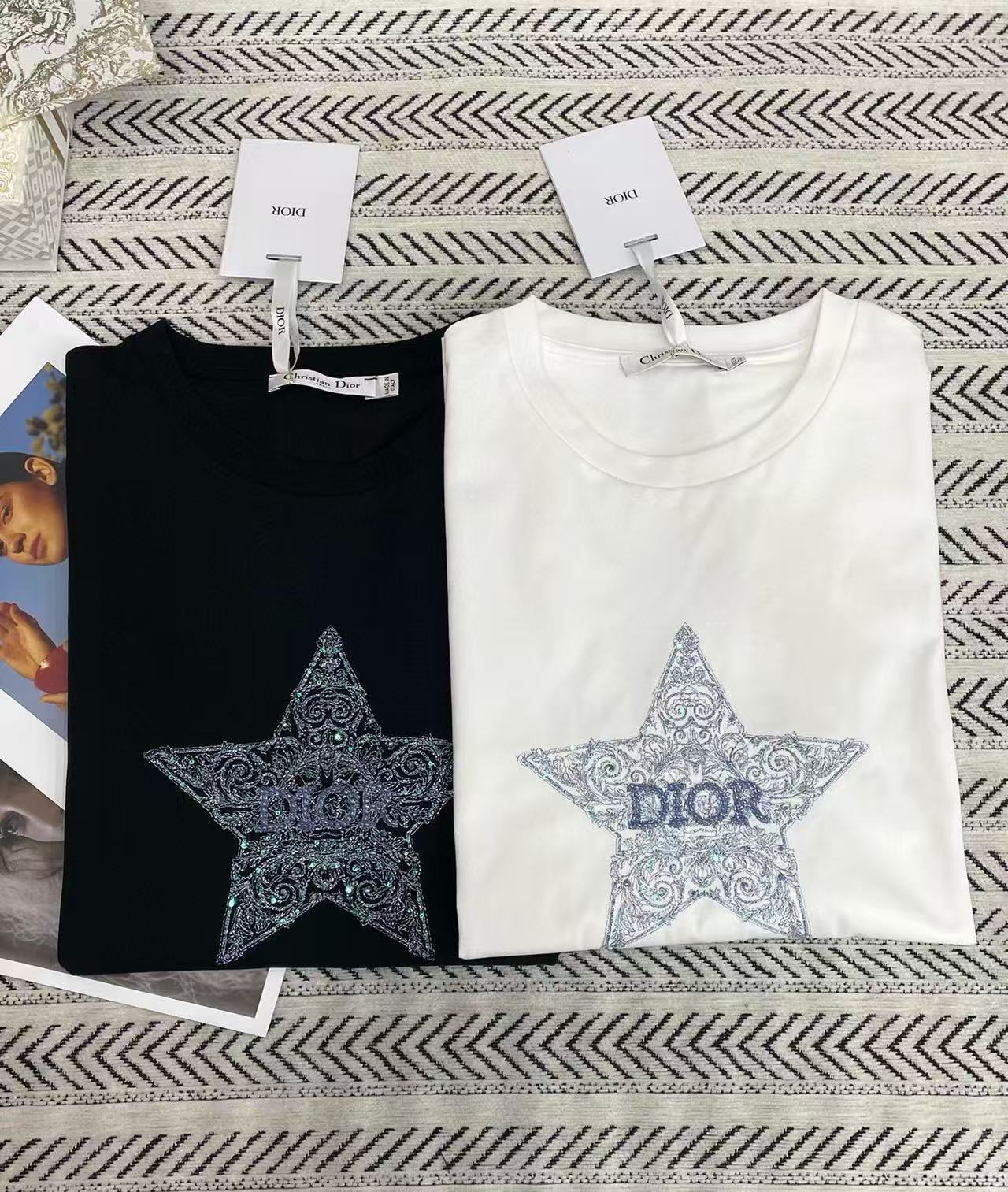 DIOR 五芒星 刺繍 Tシャツ【50％割引+送料無料】