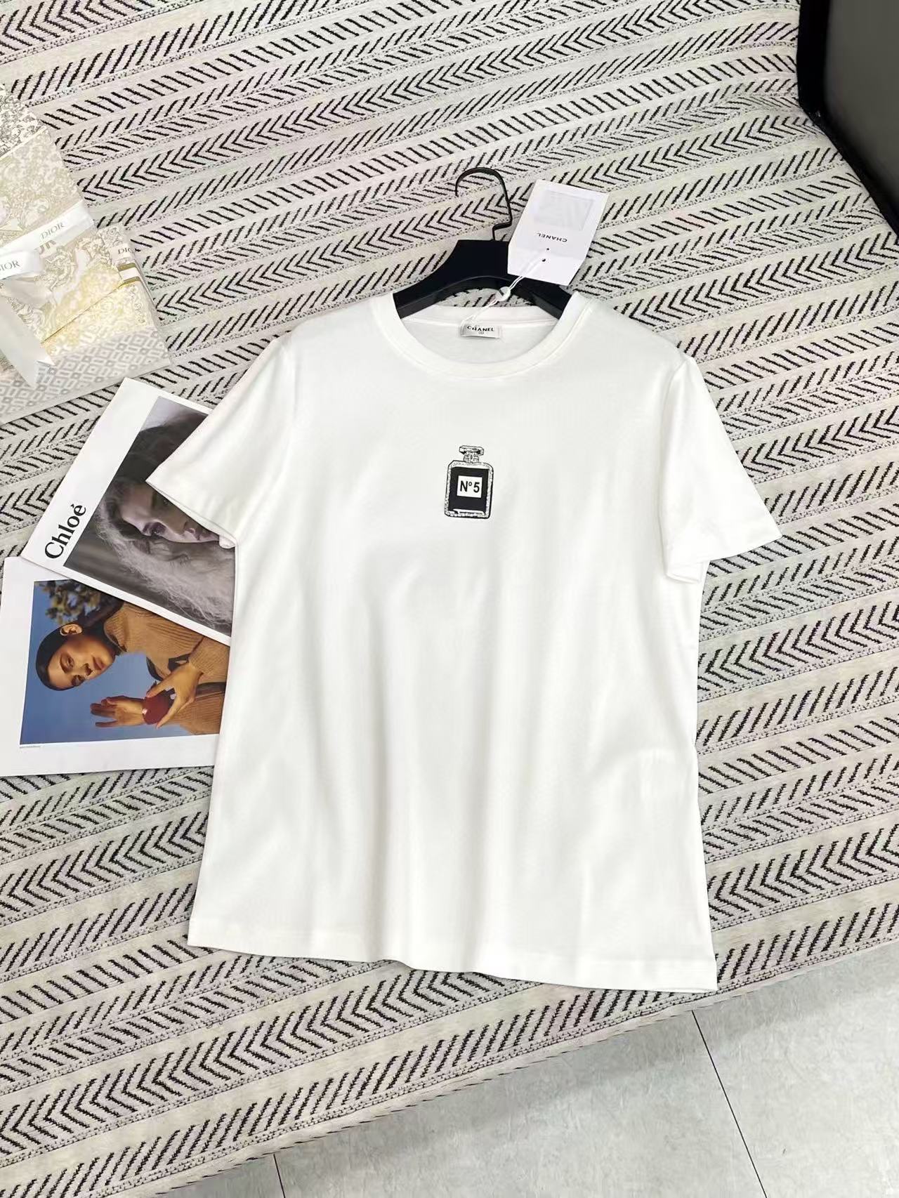 CHANE1 香水瓶ビーズTシャツ【50％割引+送料無料】