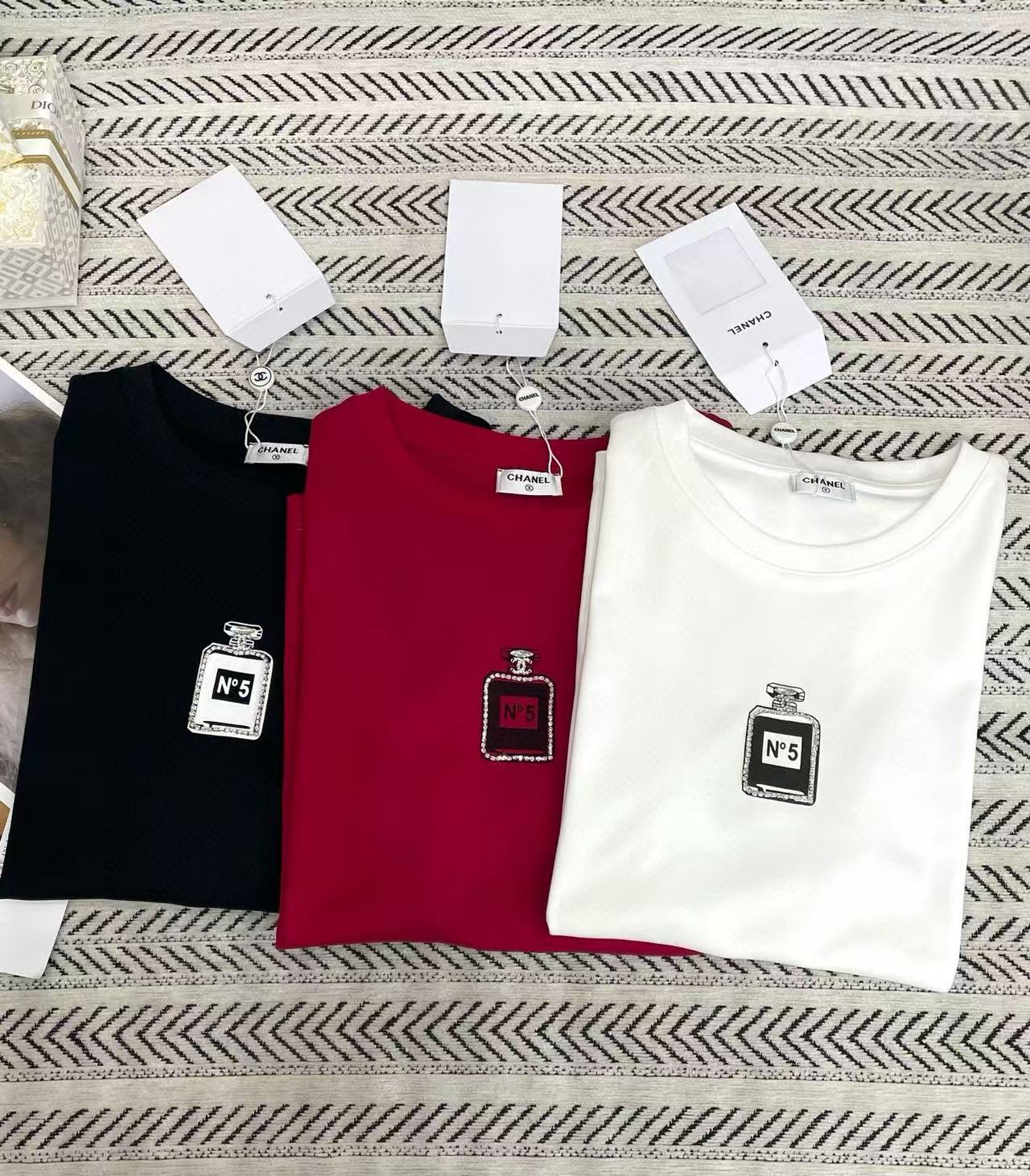 CHANE1 香水瓶ビーズTシャツ【50％割引+送料無料】