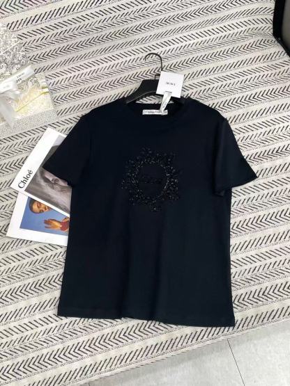 DIOR 刺繍スパンコールレターTシャツ【50％割引+送料無料】
