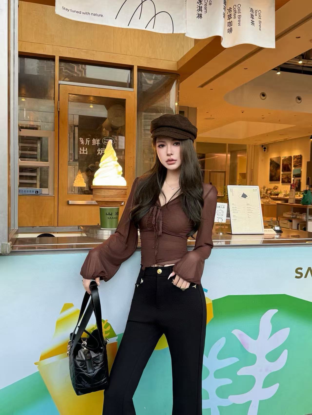 LVダブルポケットフレアパンツ【50％割引+送料無料】