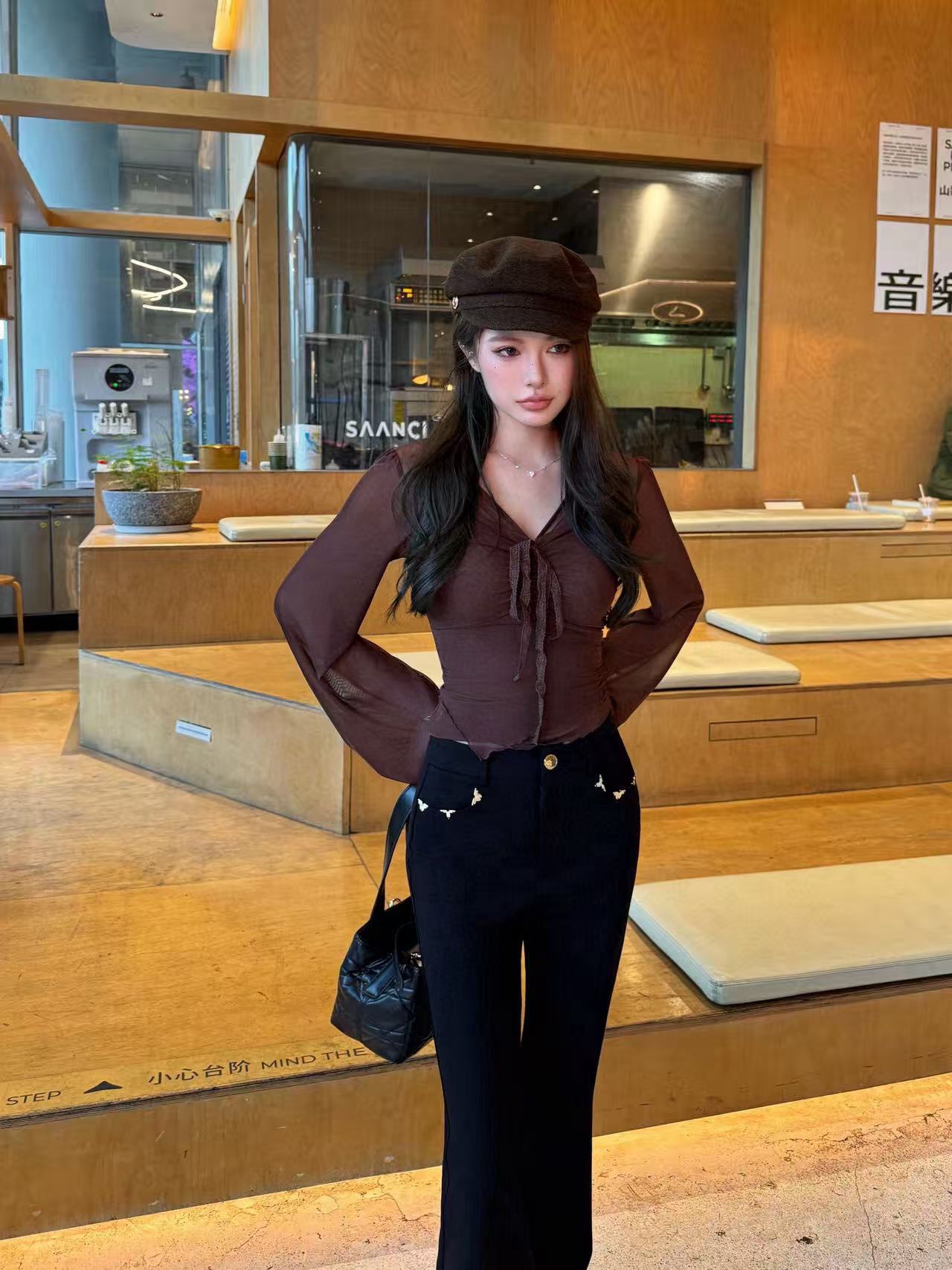 LVダブルポケットフレアパンツ【50％割引+送料無料】