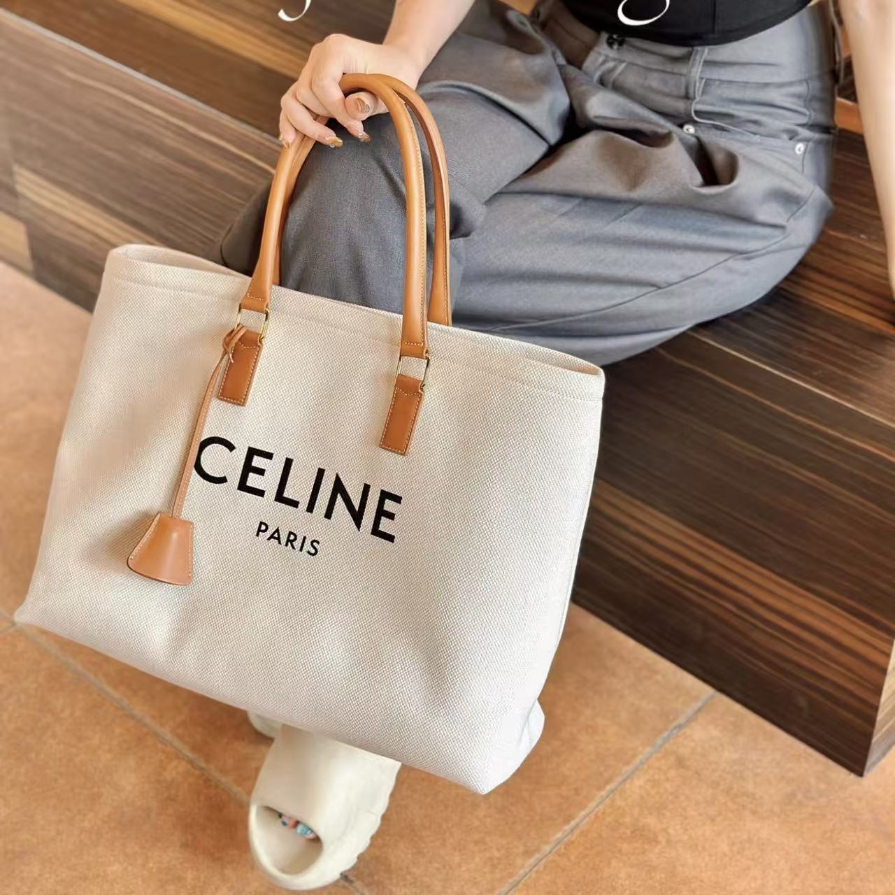 CEL1NE キャンバスレターショッピングバッグ【50％割引+送料無料】