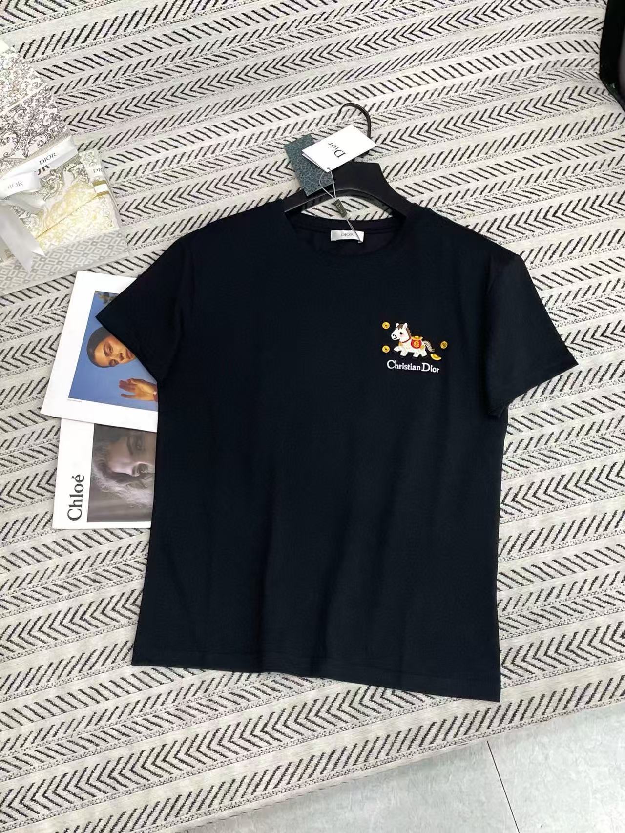 DIOR 刺繍ポニーレターTシャツ【50％割引+送料無料】