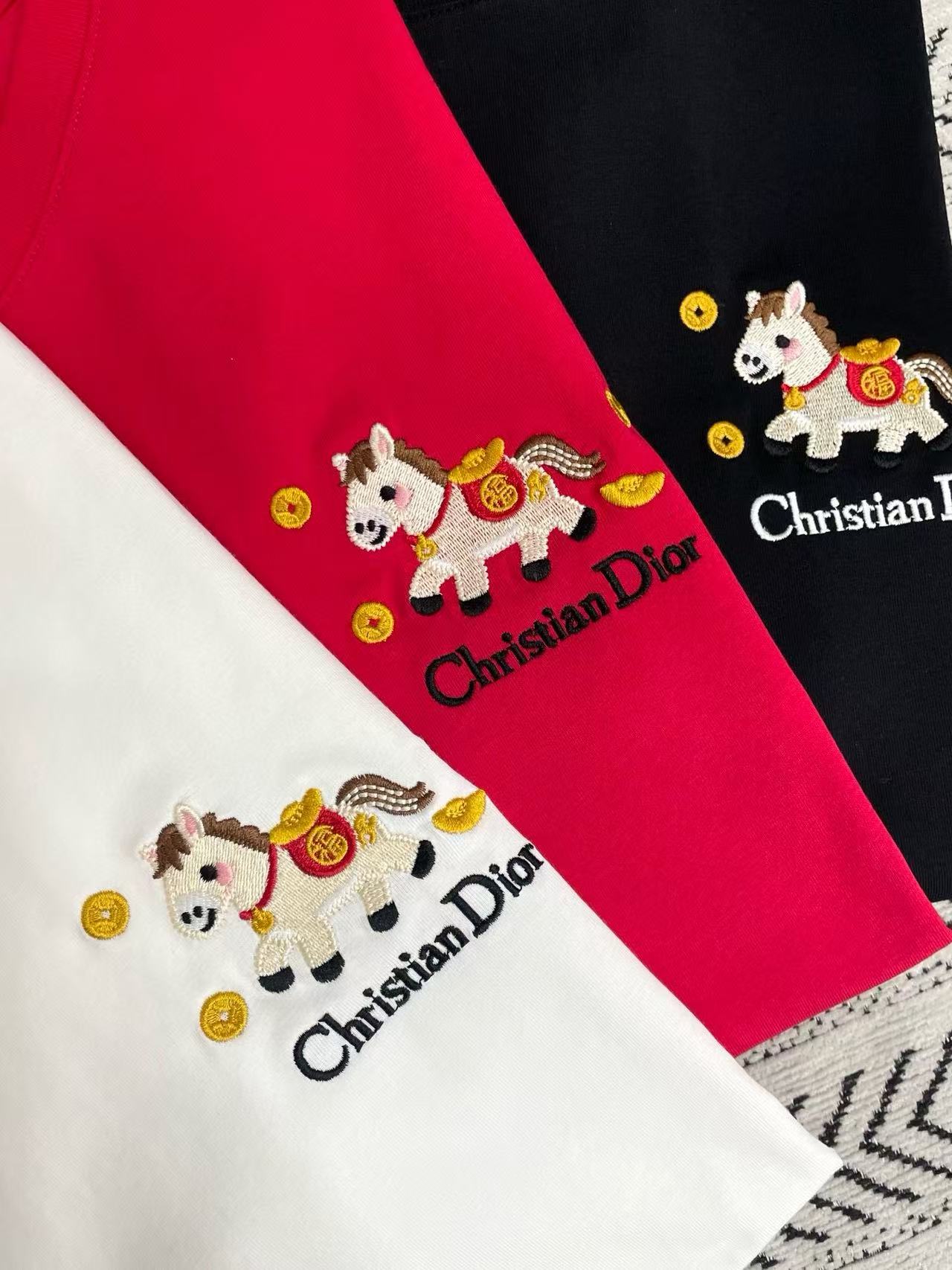 DIOR 刺繍ポニーレターTシャツ【50％割引+送料無料】