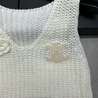 CEL1NE 凱旋門 3D フローラル ホロウアウト ウール ベスト【50％割引+送料無料】