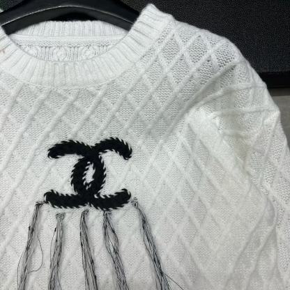 CHANE1 ダブルCチェックウールセーター【50％割引+送料無料】