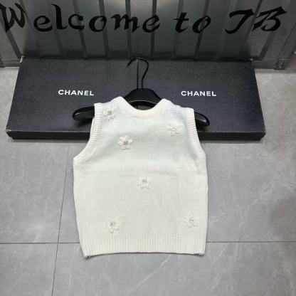 CHANE1 ダブルC フローラルウールベスト【50％割引+送料無料】