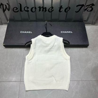 CHANE1 ダブルC フローラルウールベスト【50％割引+送料無料】