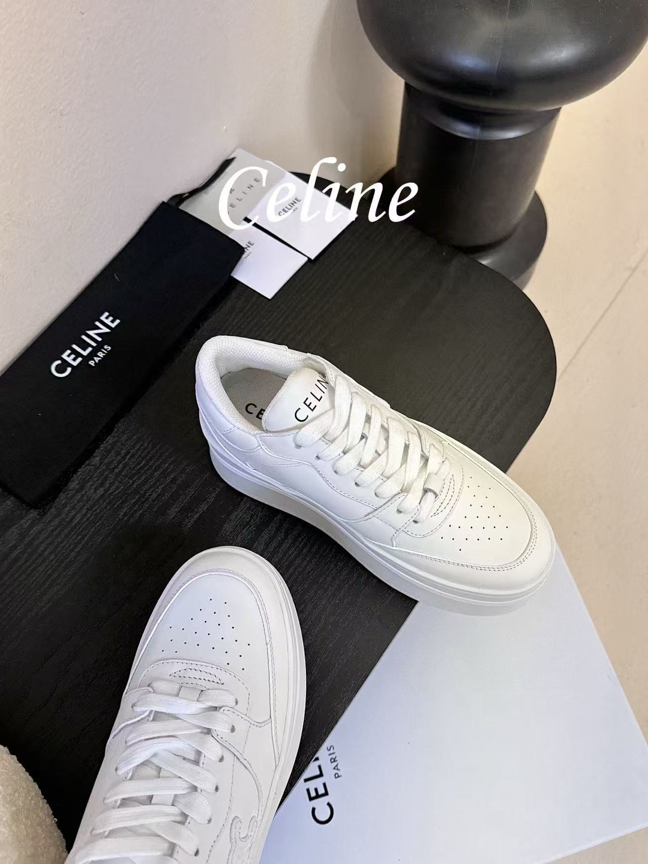 CEL1NE 高品質厚底カジュアルホワイトスニーカー【50％割引+送料無料】