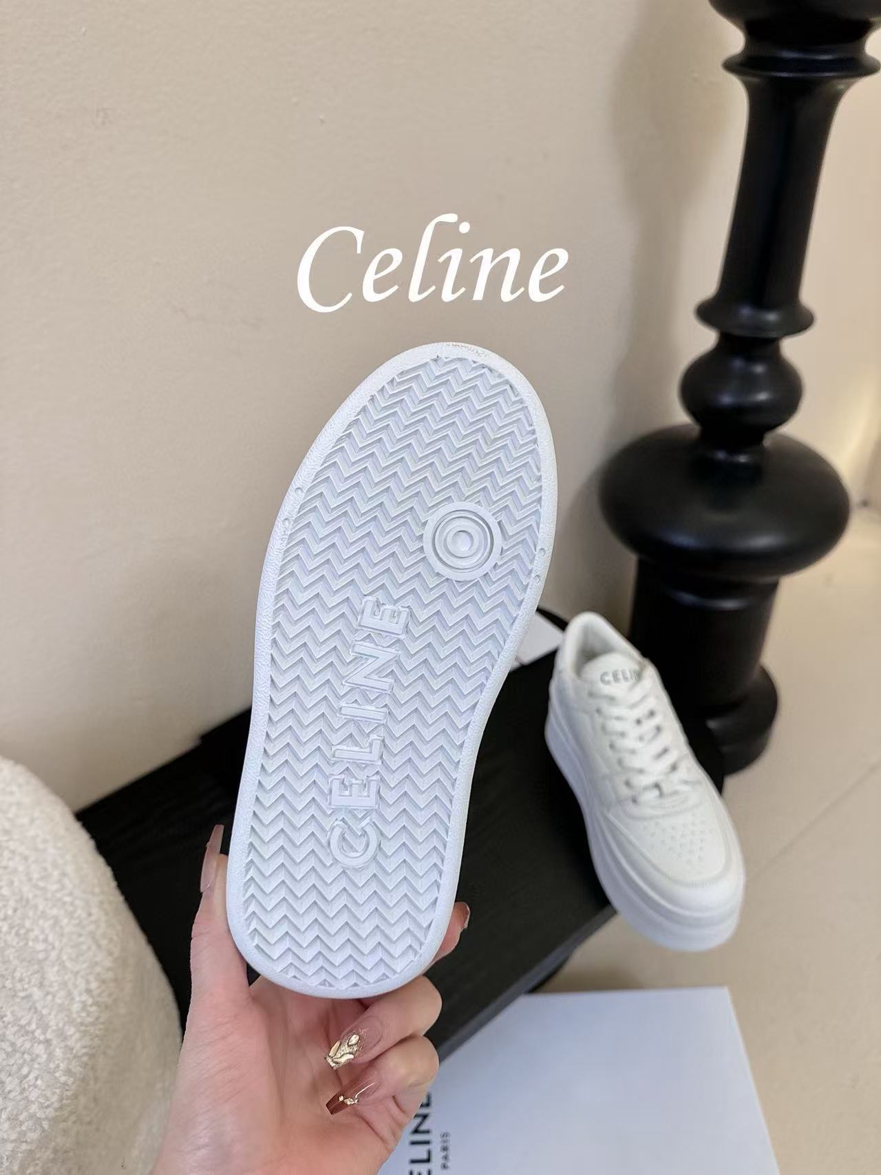 CEL1NE 高品質厚底カジュアルホワイトスニーカー【50％割引+送料無料】