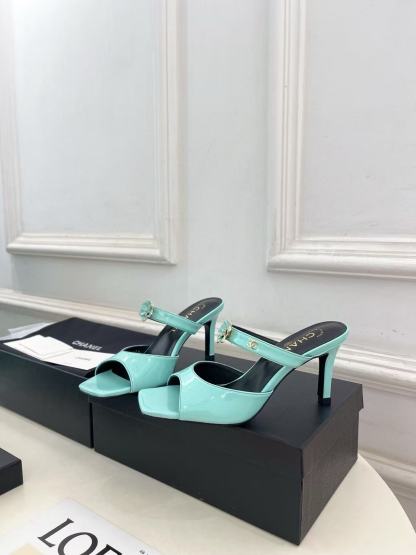 CHANE1 高品質ダブルC カメリア ハイヒールサンダル【50％割引+送料無料】