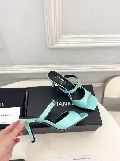 CHANE1 高品質ダブルC カメリア ハイヒールサンダル【50％割引+送料無料】