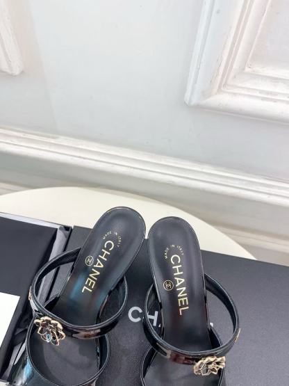 CHANE1 高品質ダブルC カメリア ハイヒールサンダル【50％割引+送料無料】