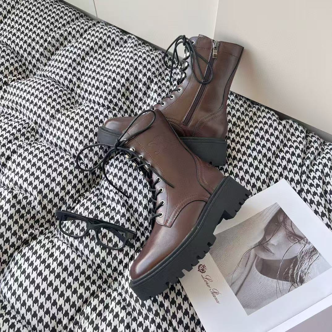 CEL1NE 凱旋門 レースアップ アンクルブーツ【50％割引+送料無料】