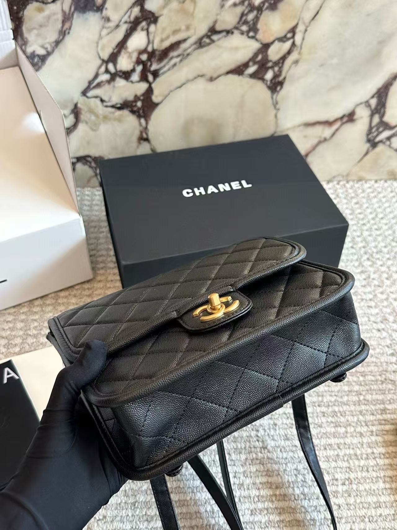 CHANE1 キャビアレザーバックパック【50％割引+送料無料】