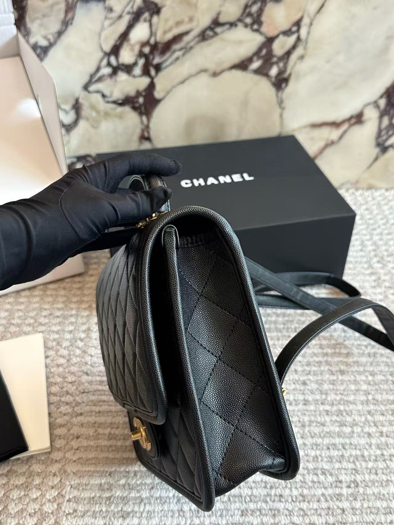 CHANE1 キャビアレザーバックパック【50％割引+送料無料】