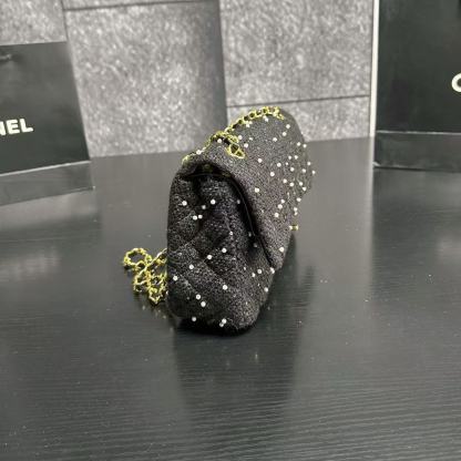 CHANE1CF クラシックウールパールチェーンバッグ【50％割引+送料無料】