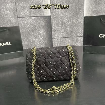 CHANE1CF クラシックウールパールチェーンバッグ【50％割引+送料無料】