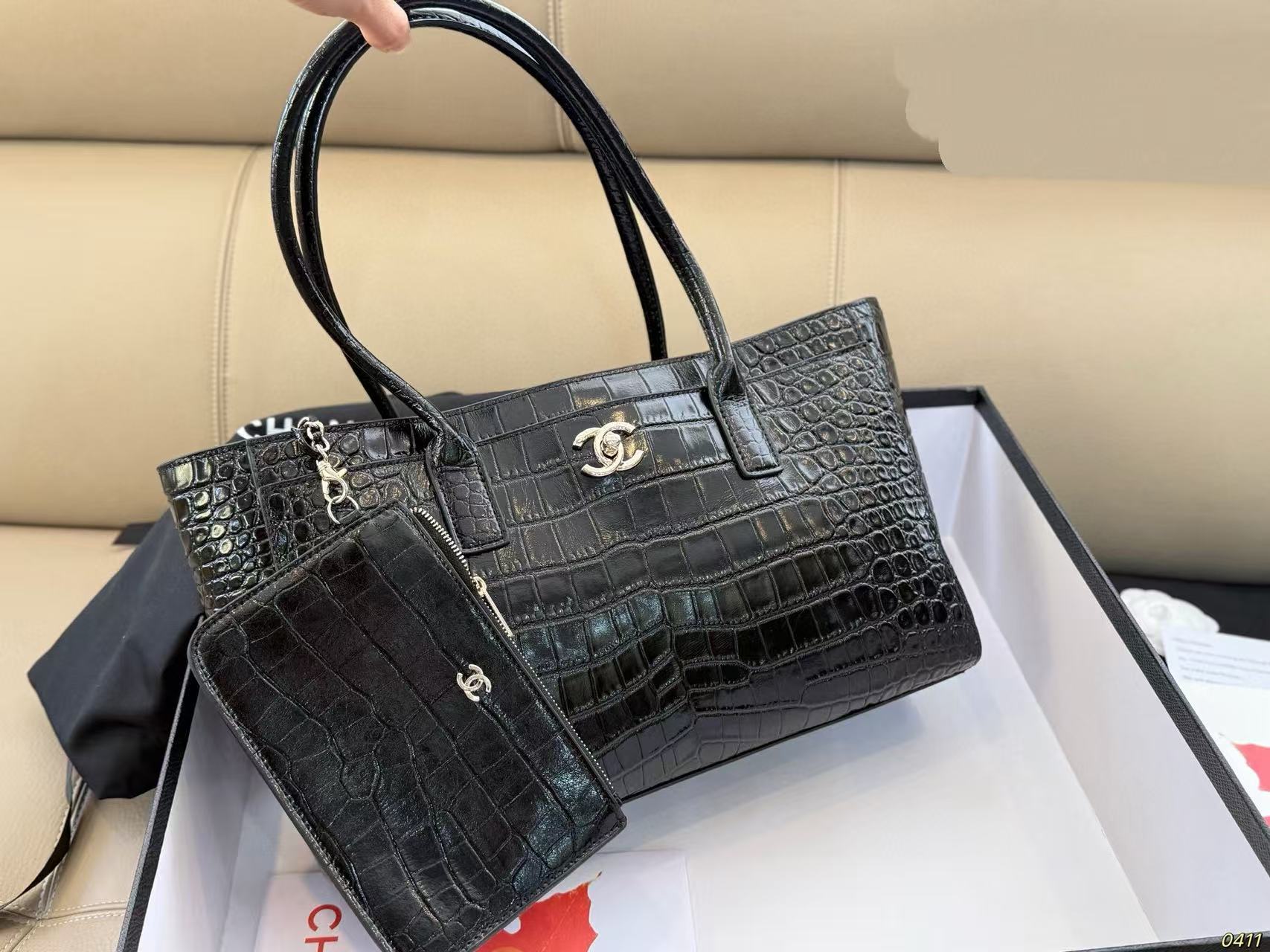 CHANE1 クロコダイルスキン ショッピングバッグ【50％割引+送料無料】