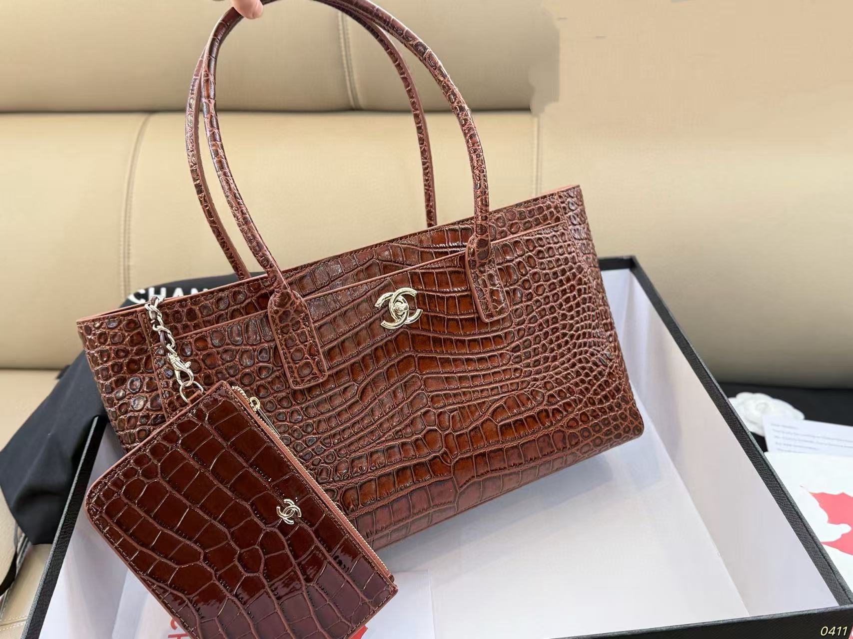 CHANE1 クロコダイルスキン ショッピングバッグ【50％割引+送料無料】