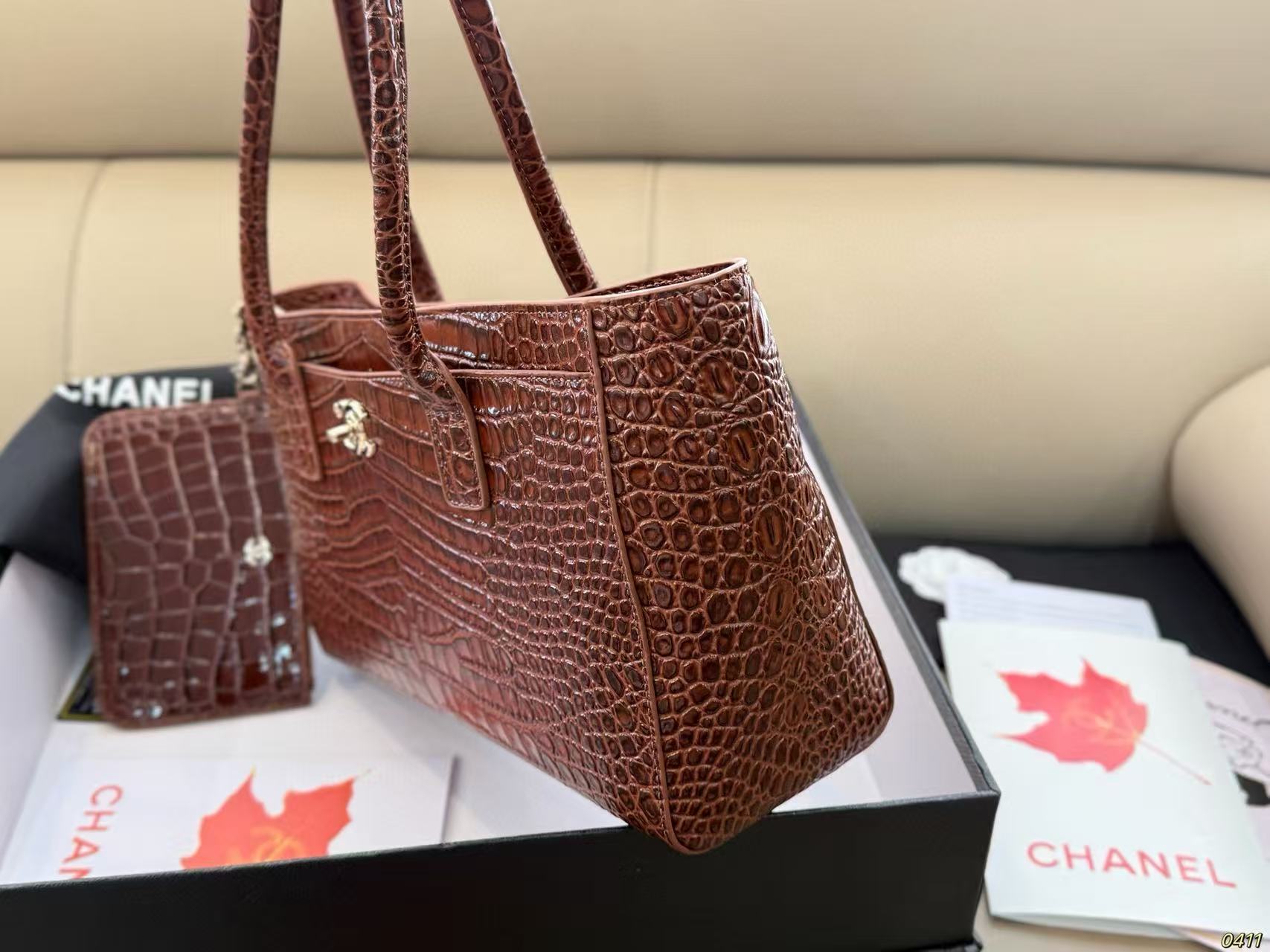 CHANE1 クロコダイルスキン ショッピングバッグ【50％割引+送料無料】