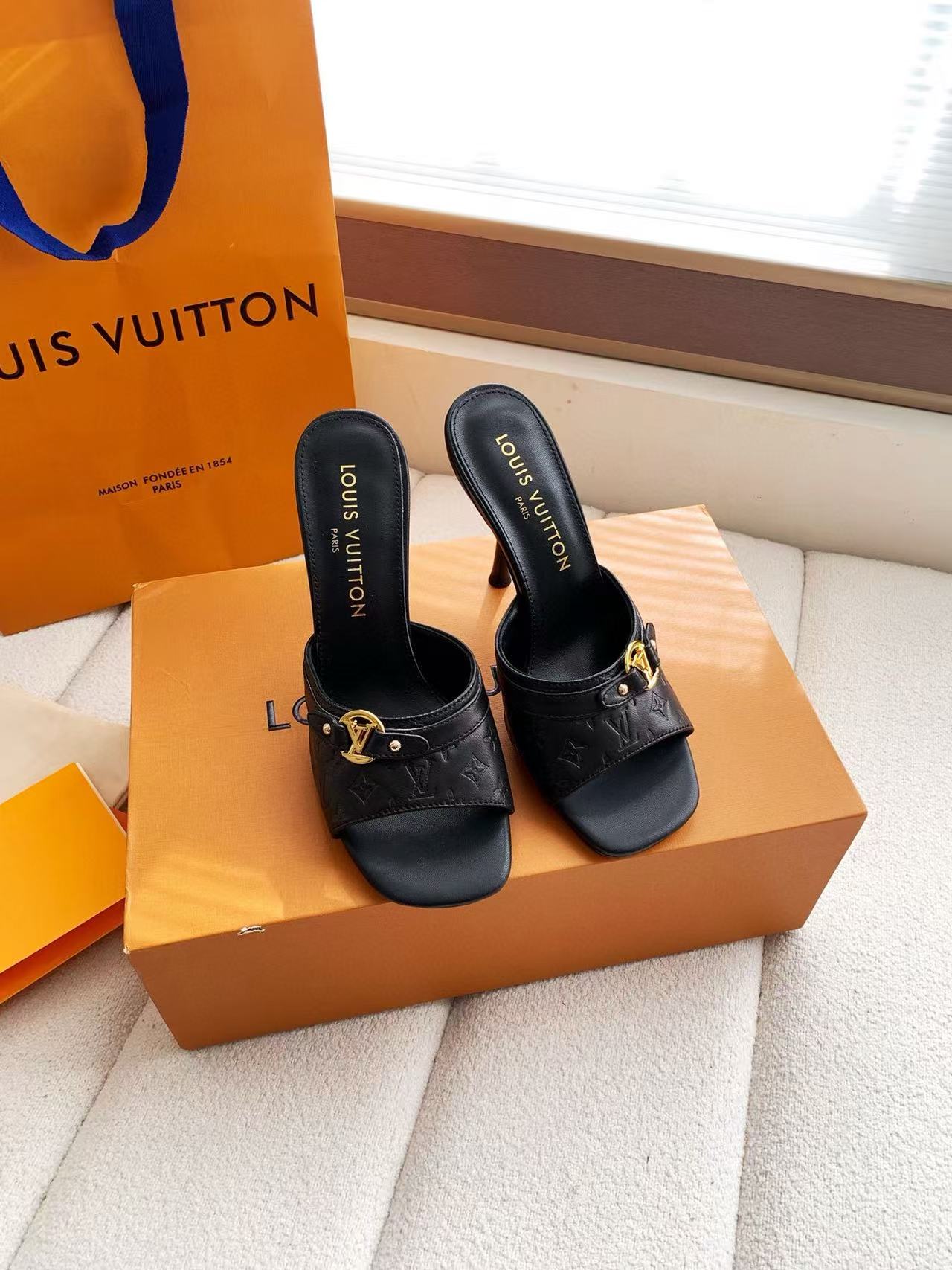 LVの高品質牛革プリントハイヒール【50％割引+送料無料】