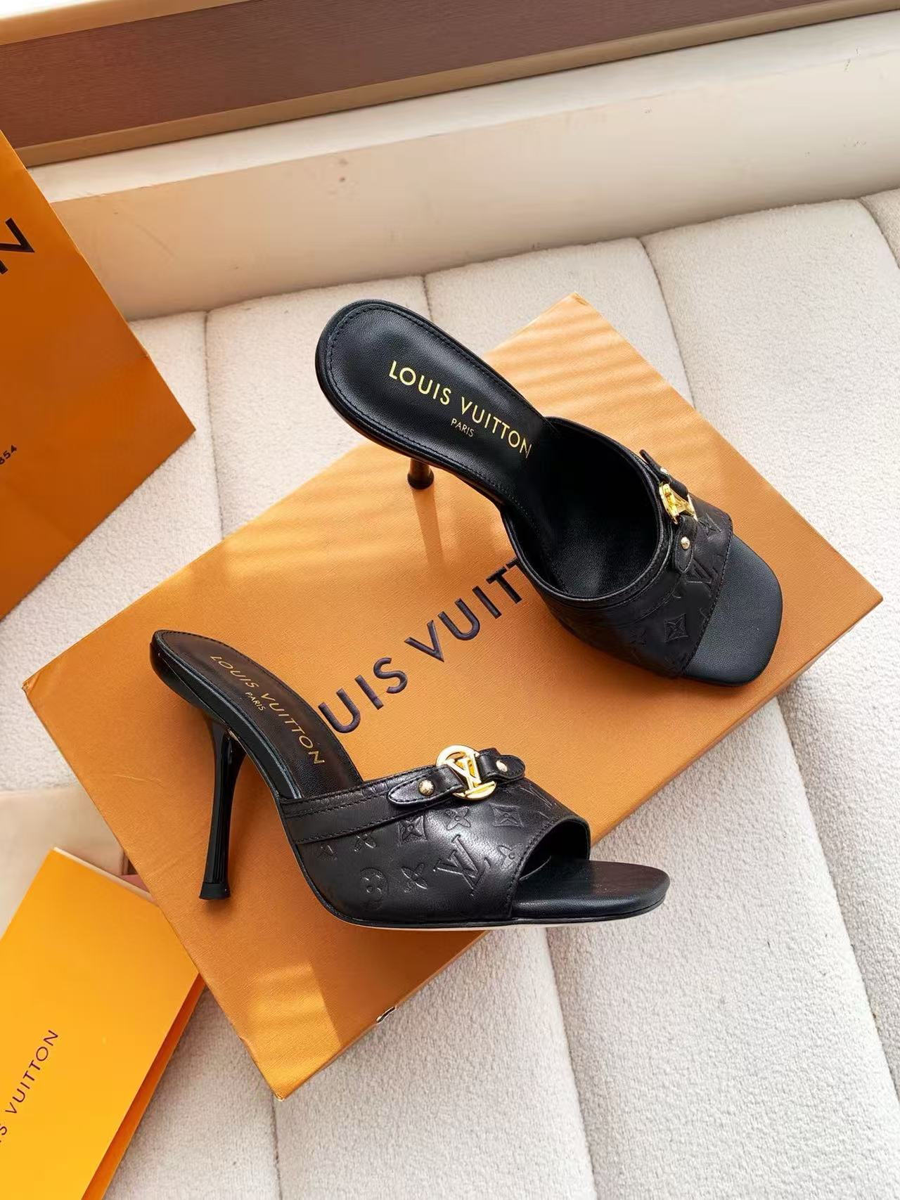 LVの高品質牛革プリントハイヒール【50％割引+送料無料】