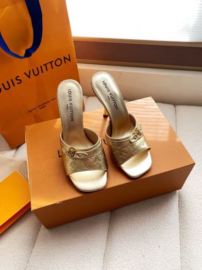 LVの高品質牛革プリントハイヒール【50％割引+送料無料】