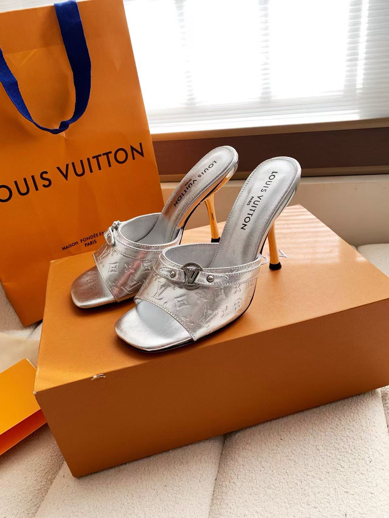 LVの高品質牛革プリントハイヒール【50％割引+送料無料】