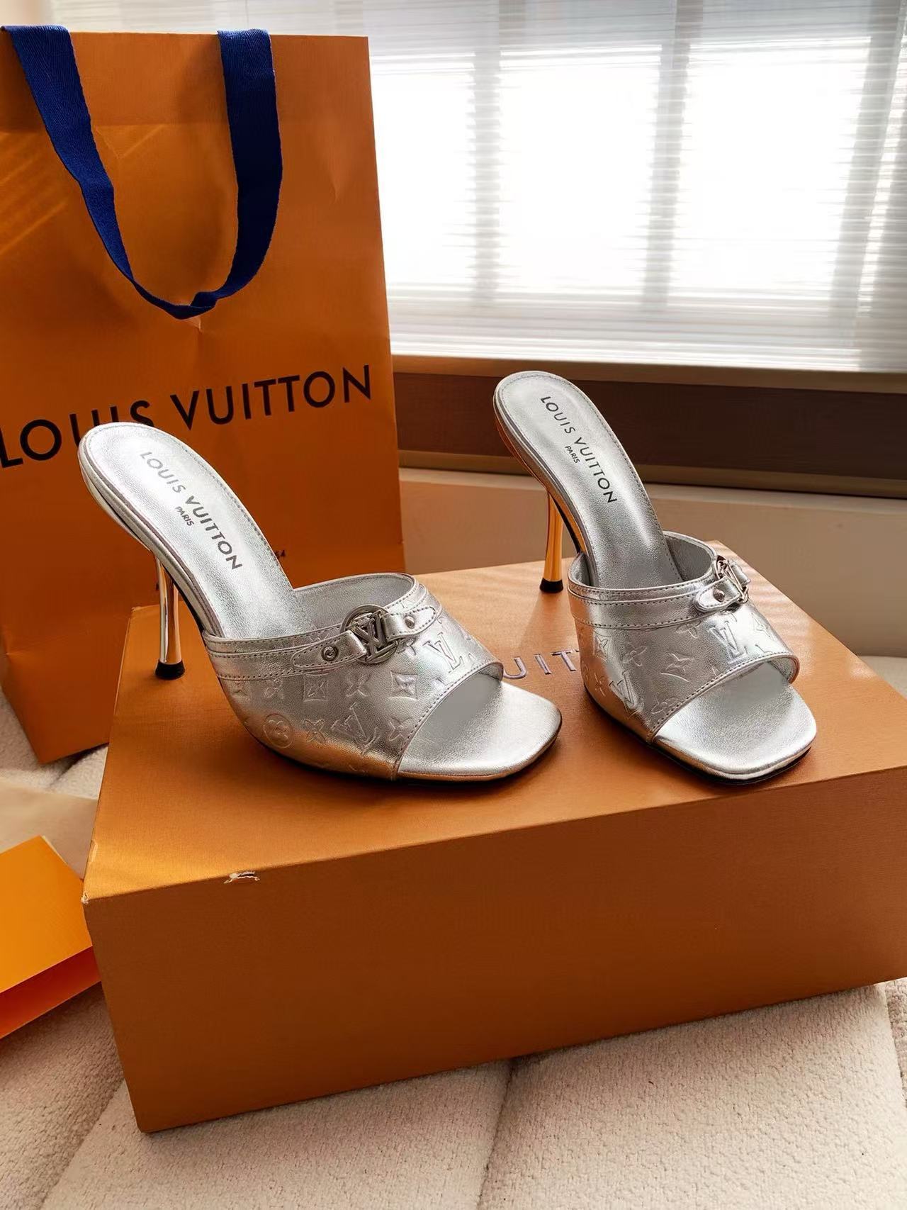 LVの高品質牛革プリントハイヒール【50％割引+送料無料】