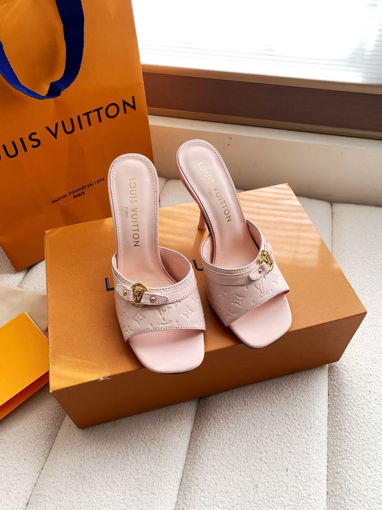 LVの高品質牛革プリントハイヒール【50％割引+送料無料】