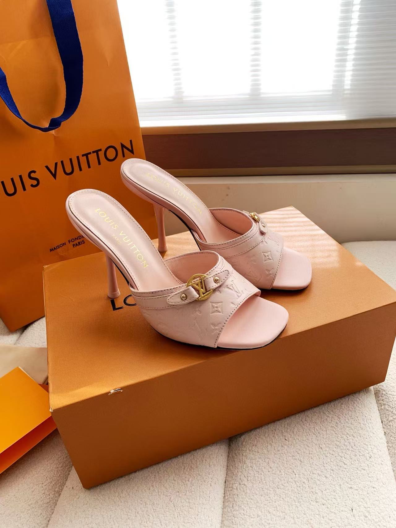 LVの高品質牛革プリントハイヒール【50％割引+送料無料】