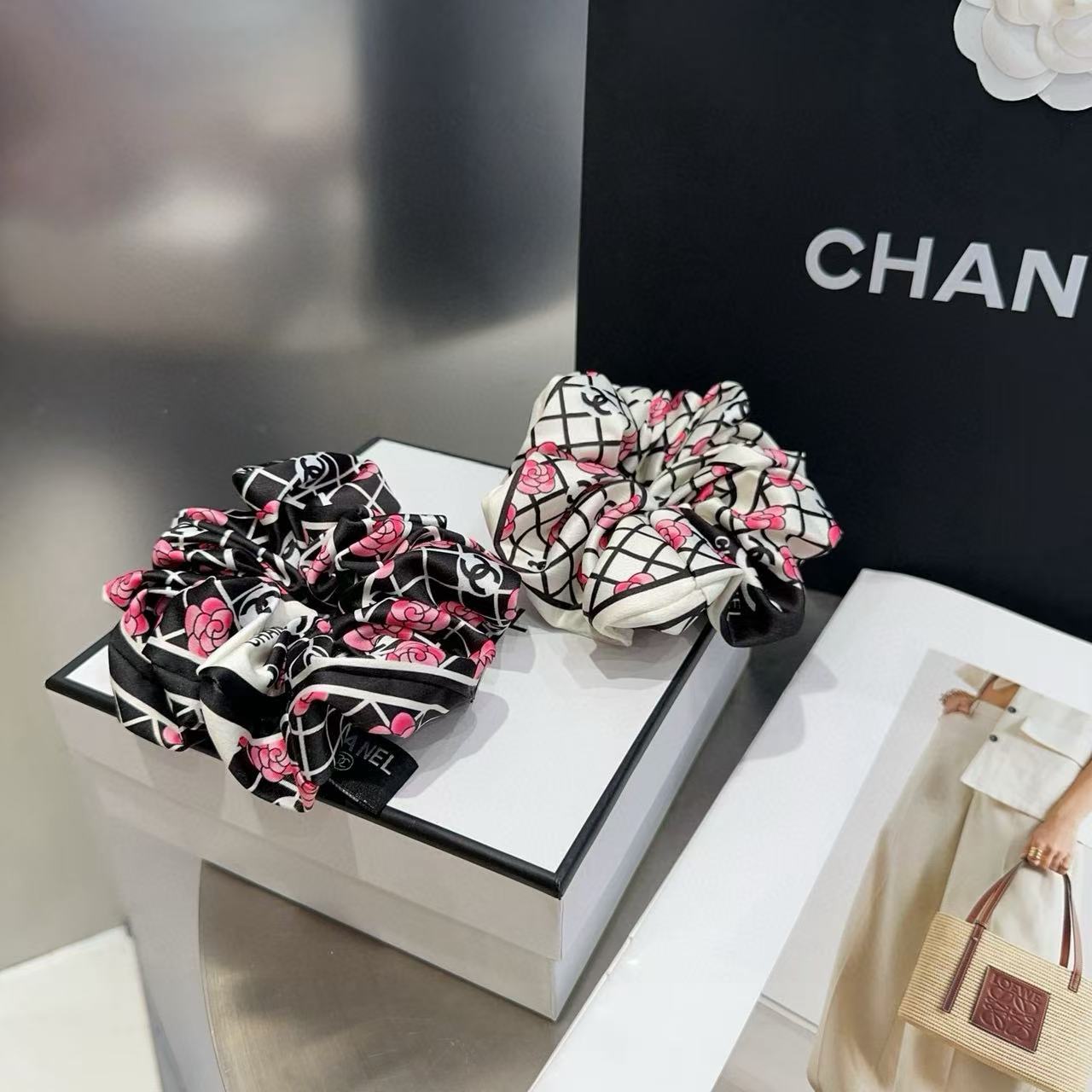 CHANE1 プリントヘアタイ【50％割引+送料無料】