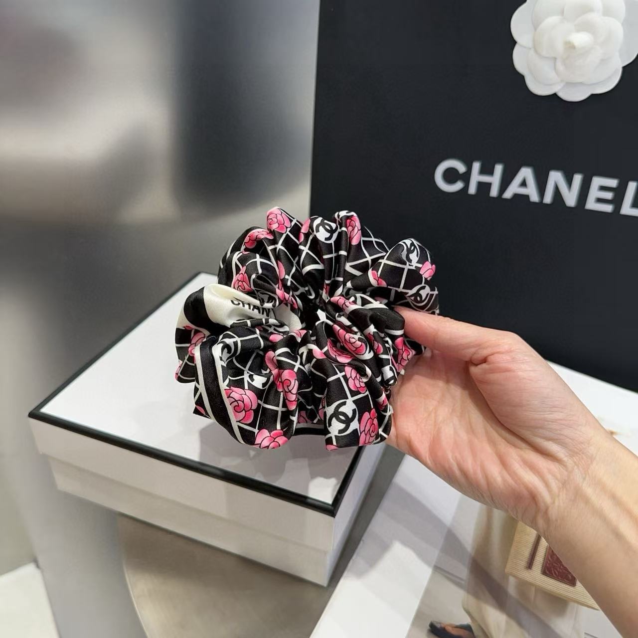 CHANE1 プリントヘアタイ【50％割引+送料無料】