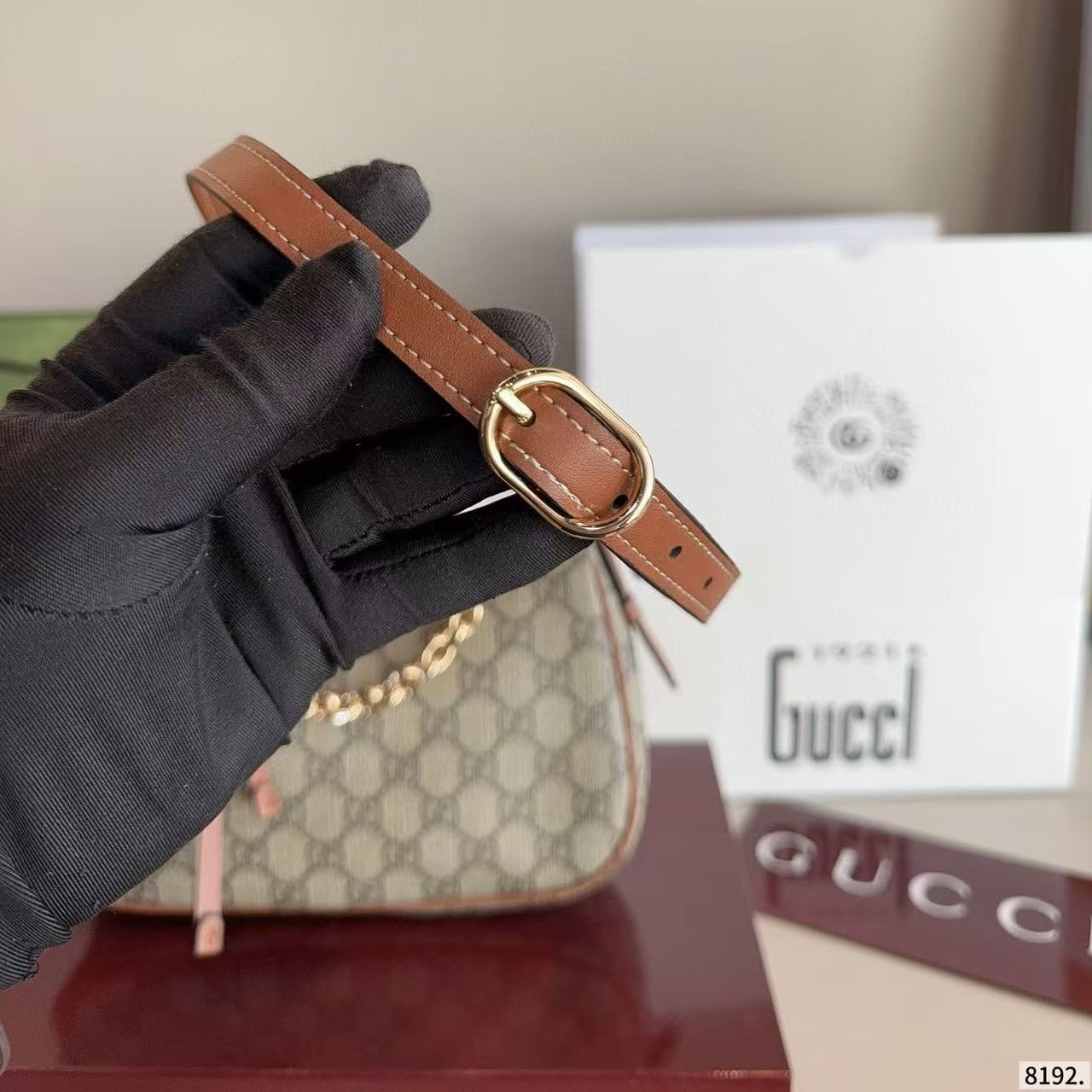 GUCC1 ジャカードチェーンショルダーバッグ【50％割引+送料無料】