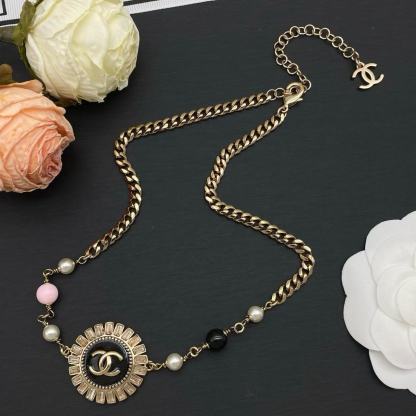 CHANE1 ダブルC ラウンドネックレス【50％割引+送料無料】