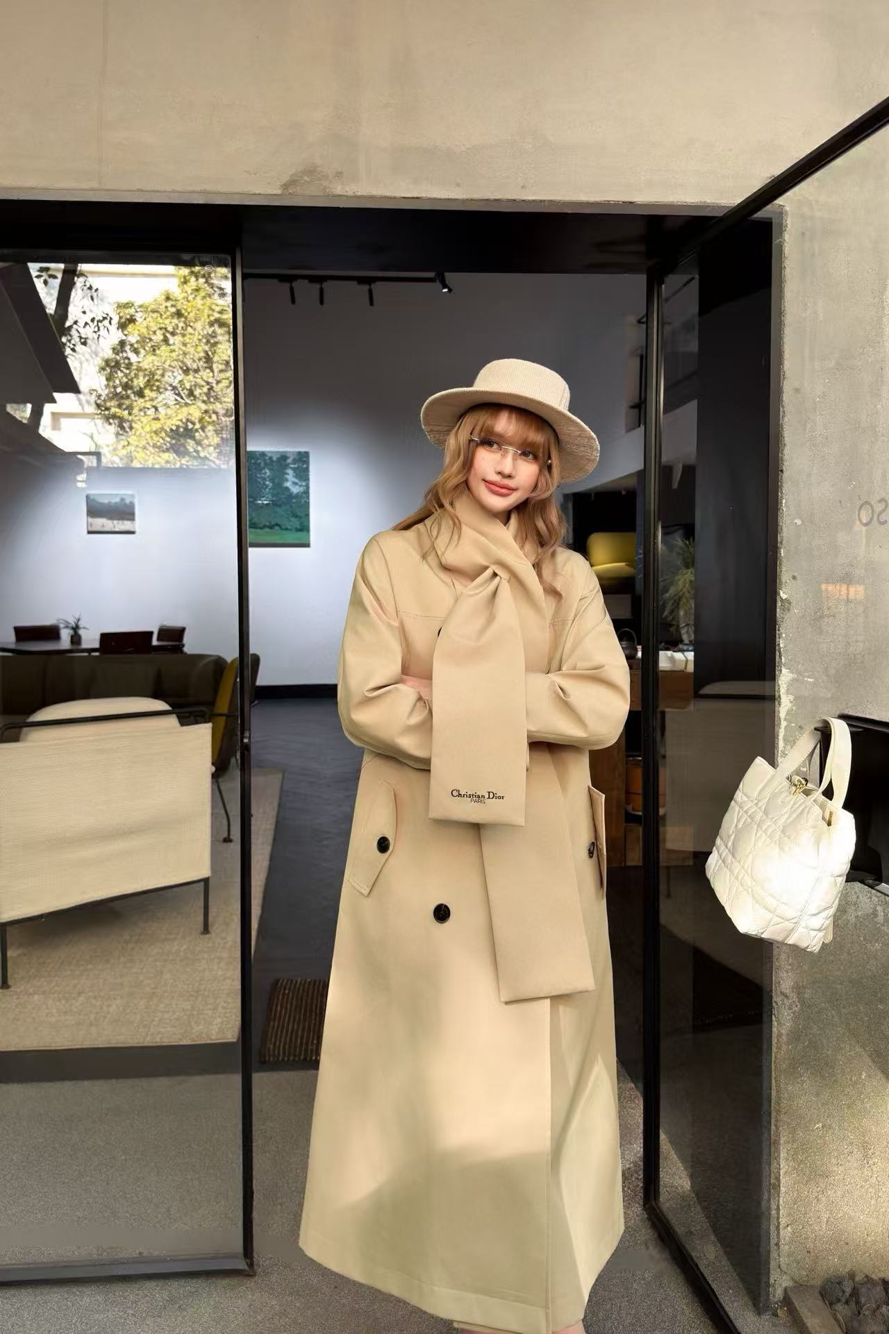 DIORのダブルブレストコート＋スカーフ【50％割引+送料無料】