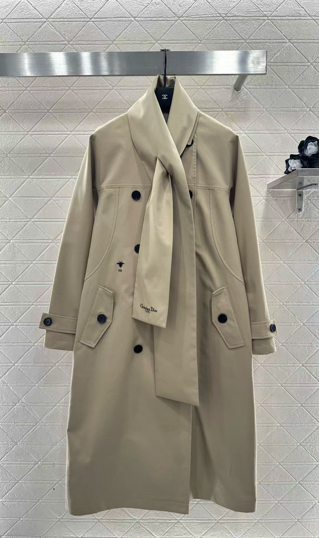 DIORのダブルブレストコート＋スカーフ【50％割引+送料無料】