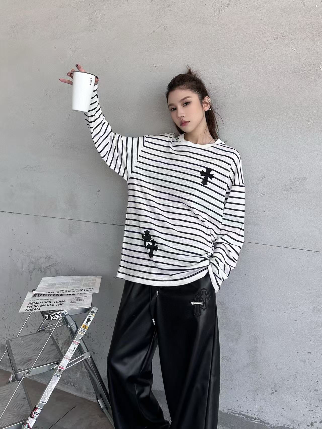 Chr0me Hearts クロスストライプ Tシャツ【50％割引+送料無料】