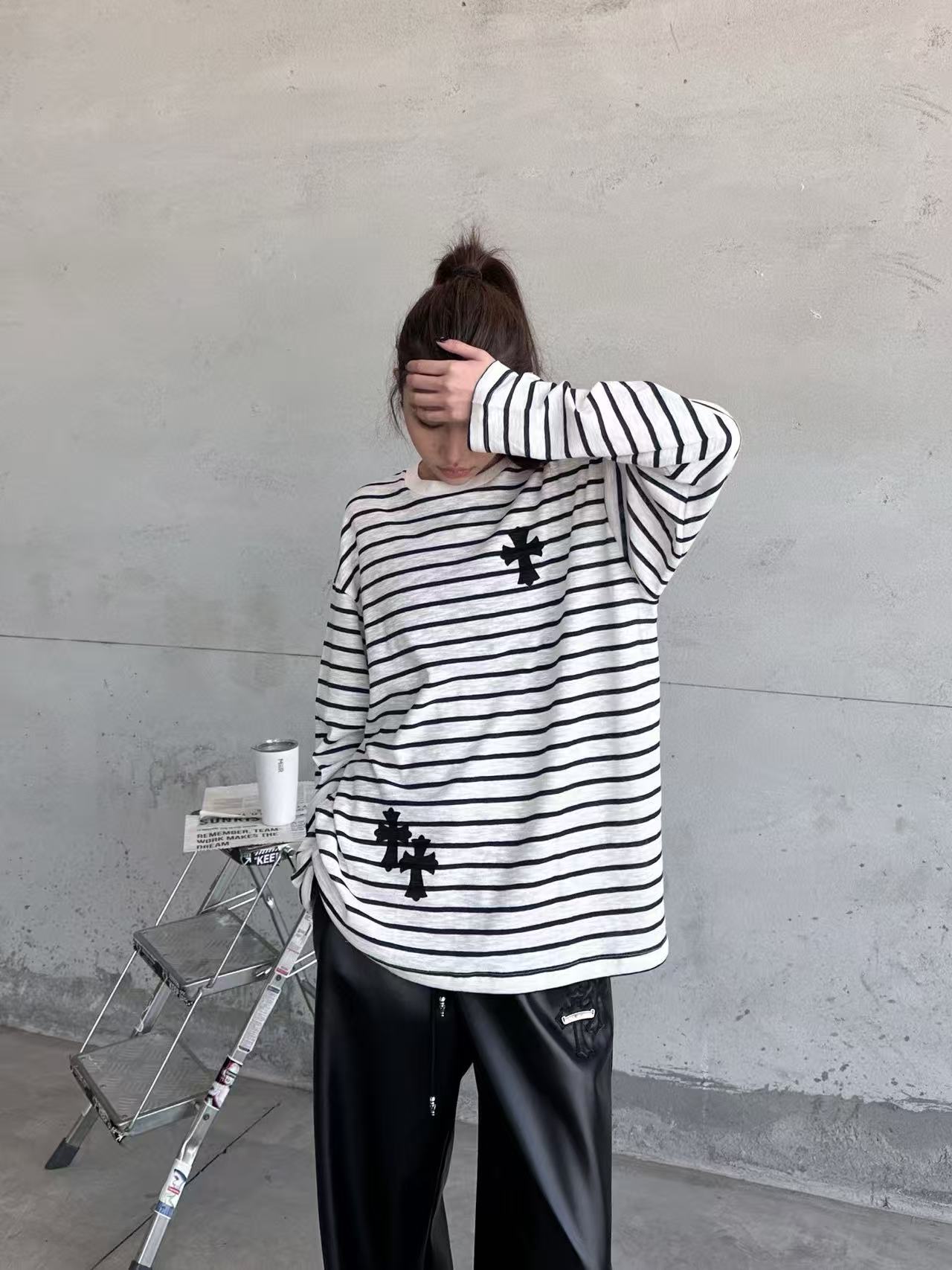 Chr0me Hearts クロスストライプ Tシャツ【50％割引+送料無料】