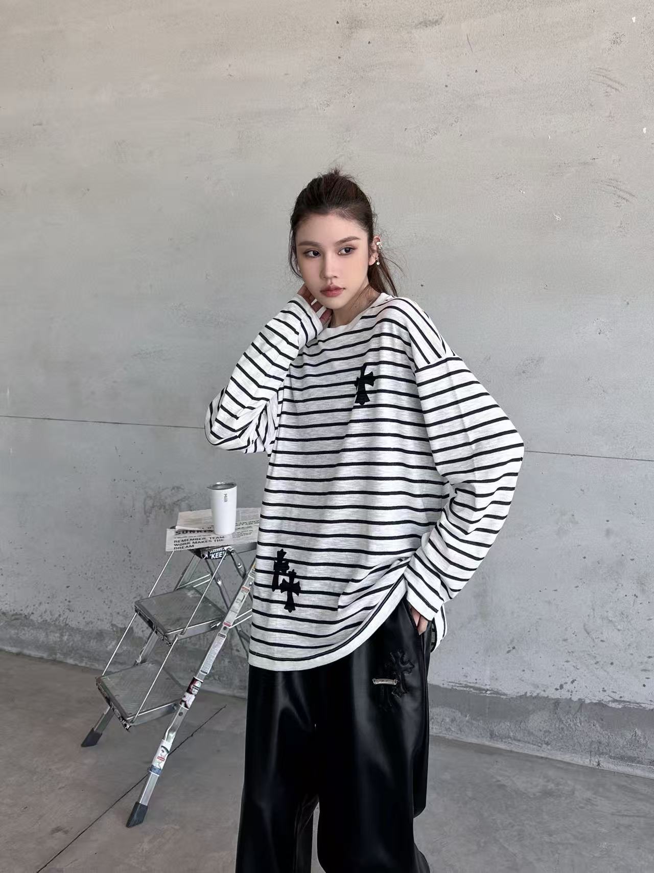 Chr0me Hearts クロスストライプ Tシャツ【50％割引+送料無料】