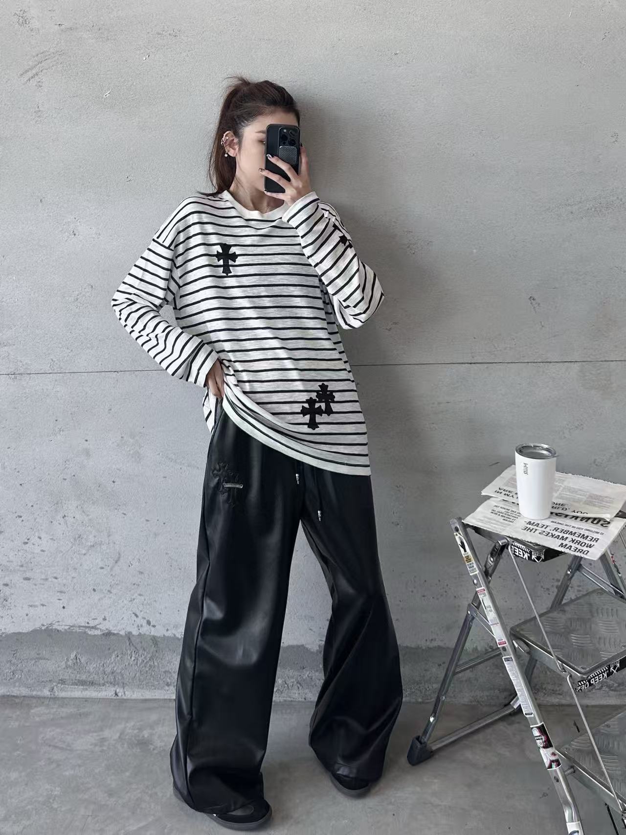 Chr0me Hearts クロスストライプ Tシャツ【50％割引+送料無料】