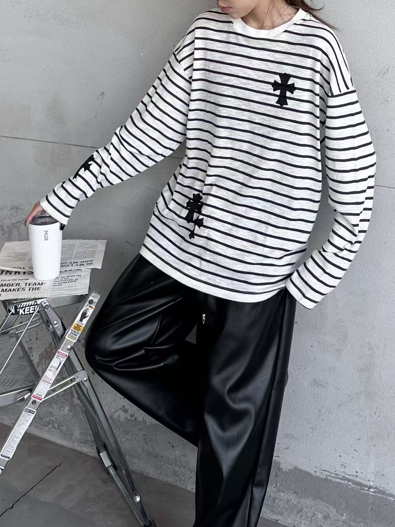 Chr0me Hearts クロスストライプ Tシャツ【50％割引+送料無料】