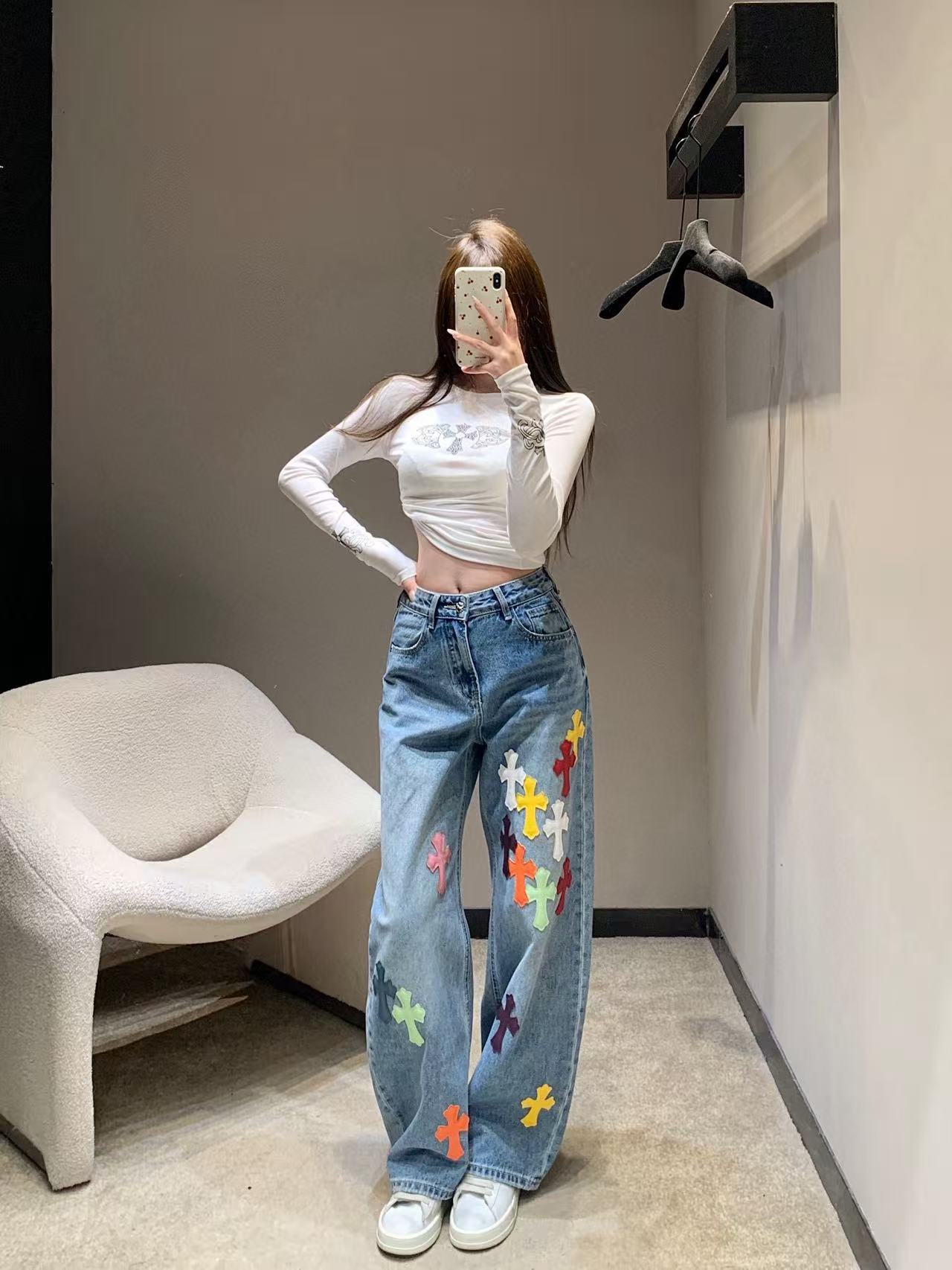 Chr0me Heartsカラフルなクロスジーンズ【50％割引+送料無料】