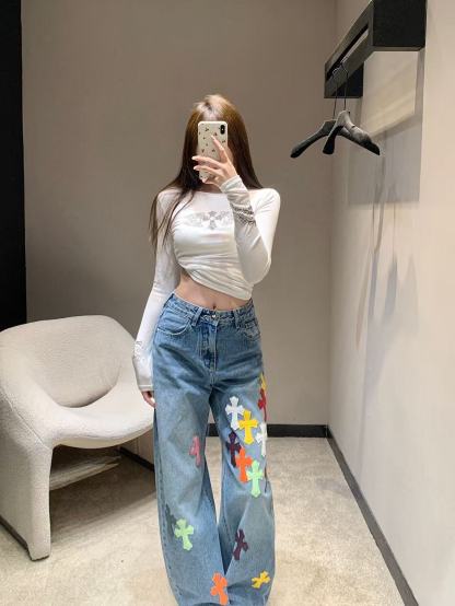 Chr0me Heartsカラフルなクロスジーンズ【50％割引+送料無料】