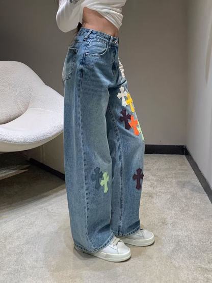 Chr0me Heartsカラフルなクロスジーンズ【50％割引+送料無料】