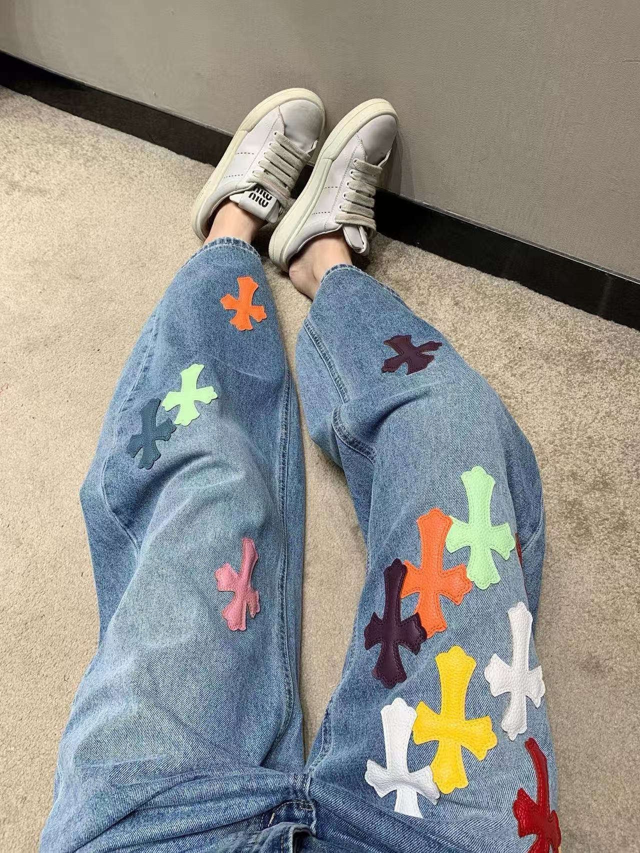 Chr0me Heartsカラフルなクロスジーンズ【50％割引+送料無料】